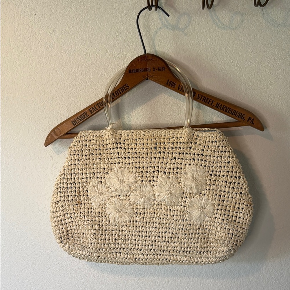 Cream Woven Tote Bag